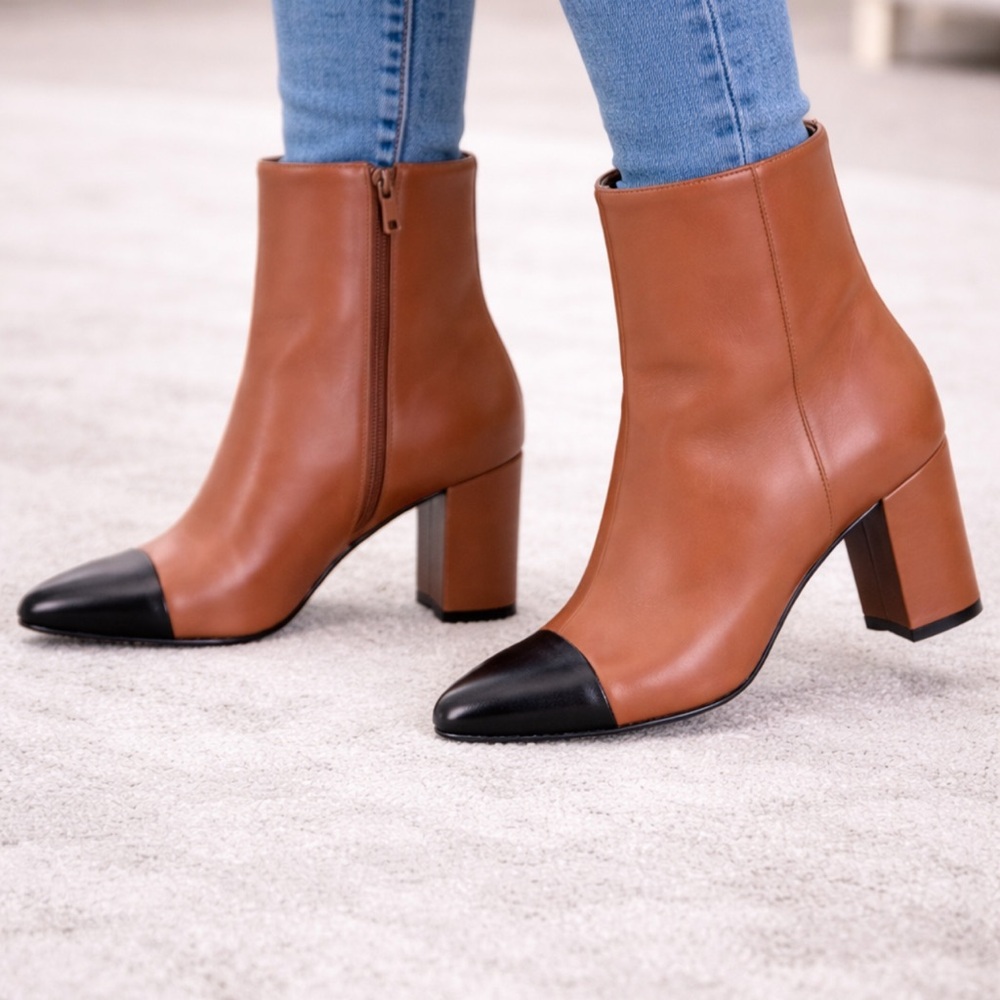 Brand New Stuart Weitzman Milla 60 Leather Bootie in Dark Tan